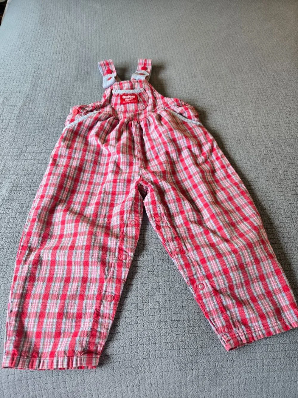 Vintage 90's Oshkosh Plaid Overalls size 3T